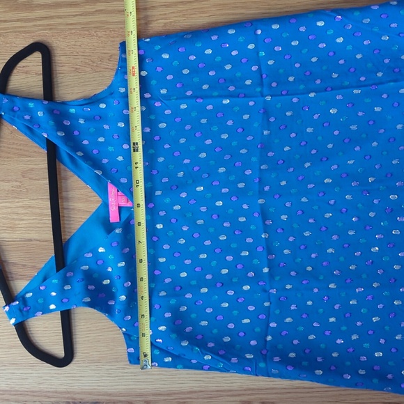 Lilly Pulitzer Florin Silk top in Morroccan Clip Dot Metallic XS - Picture 7 of 7